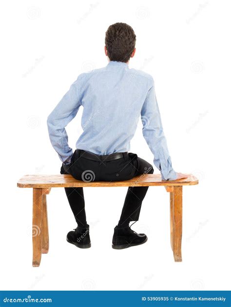 Back View of Business Man Sitting on Chair. Stock Image - Image of ...