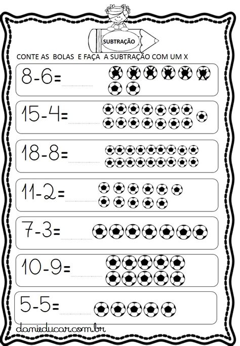 Atividades de Subtração para o 1 ano
