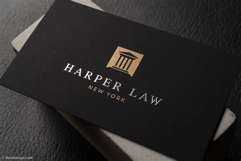 Professional Foil Stamped Lawyer Business Card Template Harper Law for ...