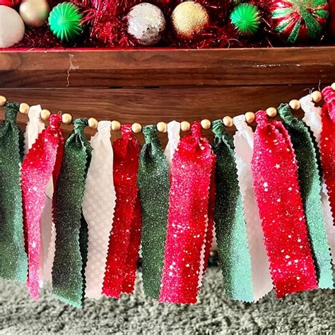 Rag Christmas Garland Etsy