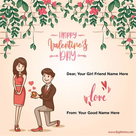 Romantic Valentines Day Wishes Image For Girlfriend With Name