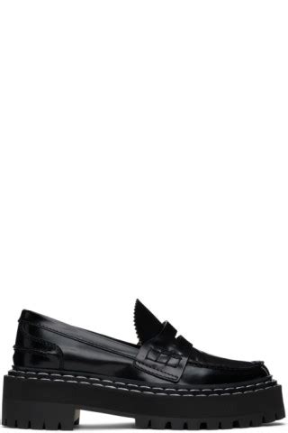 Black Lug Sole Platform Loafers By Proenza Schouler On Sale