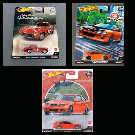 Hot Wheels Premium Car Culture Bmw M E Subaru B Sti Impreza Mercedes Benz Sl Jdm