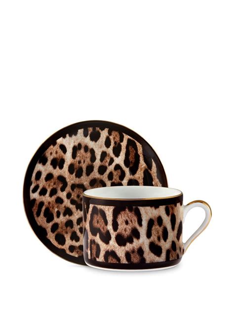 Dolce And Gabbana Leopard Print Porcelain Tea Set Black Farfetch