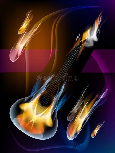 Guitar In Flames Stock Illustration Illustration Of Blazing 13150701