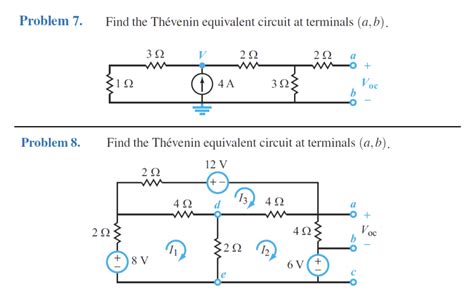 Solved oblem 7 Find the Thévenin equivalent circuit at Chegg