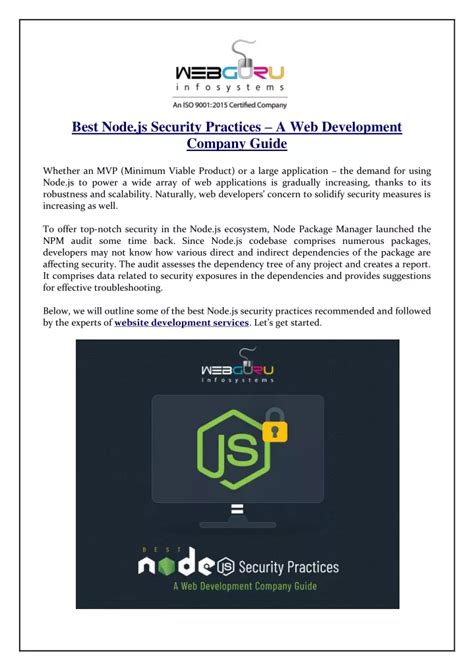 PPT Best Node Js Security Practices A Web Development Company Guide