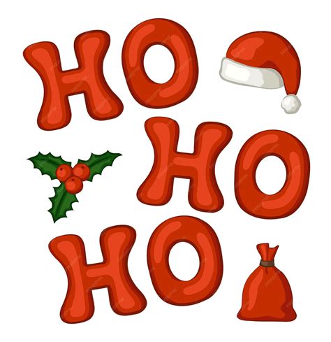 Premium Vector Ho Ho Ho Quote Letters And Christmas Icons