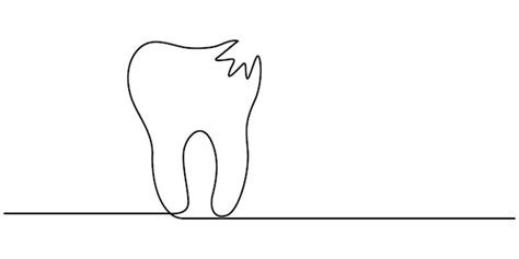 Premium Vector Single Line Drawing Of A Tooth Single Continuous Line