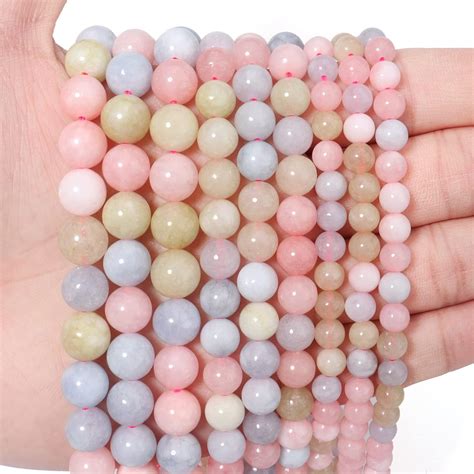 35pcs 10mm Morganite Loose Beads For Jewelry Making