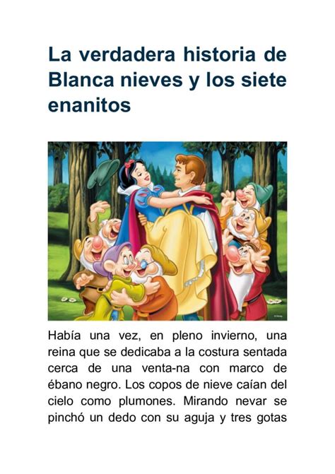 Blancanieves Cuentos Infantiles Cortos Nbkomputer