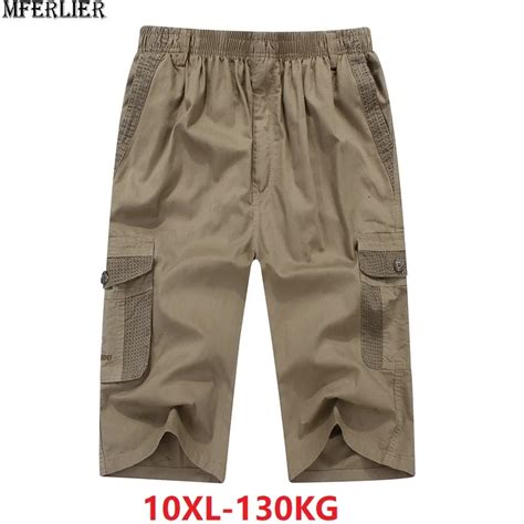 MFERLIER Summer Men S Casual Cargo Shorts Pocket Cotton Plus Size Big