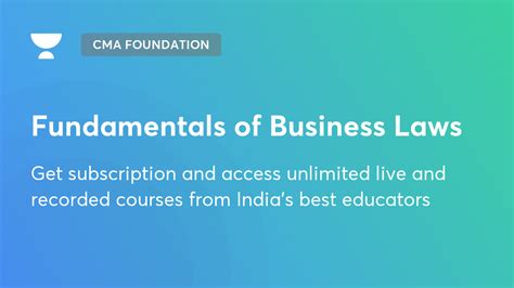 Fundamentals Of Business Laws Cma Foundation Unacademy