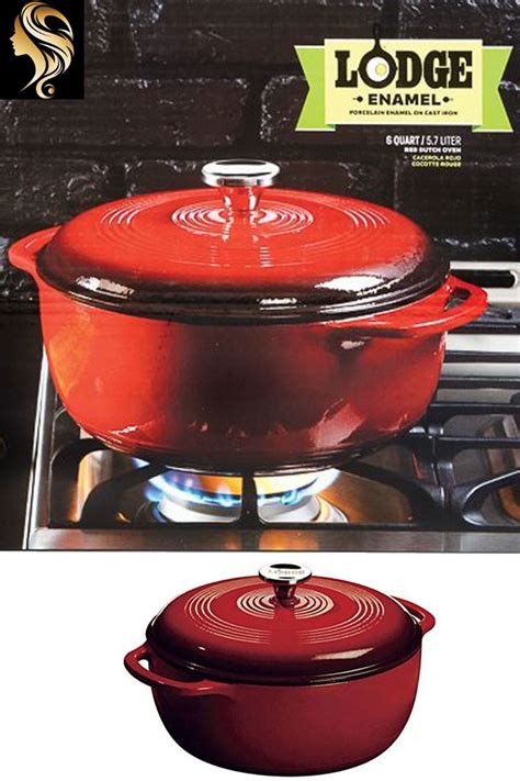 Lodge Ec6d43 Enameled Cast Iron Dutch Oven 6 Quart Island Spice Red Enamel Dutch Oven Best