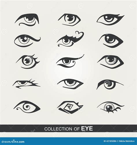 Stylized Set Of Eyes Vector Illustration Cartoondealer