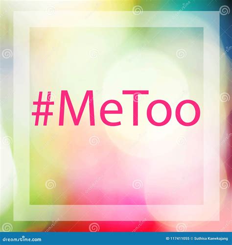 Metoo Hashtag On Abstract Blur Of Light Colorful Bokeh Background