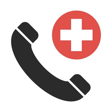 Emergency icon number call, ambulance hotline contact, phone health ...