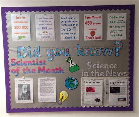 Science Display Did You Know Facts Science News And Famous Scientists Science Classroom