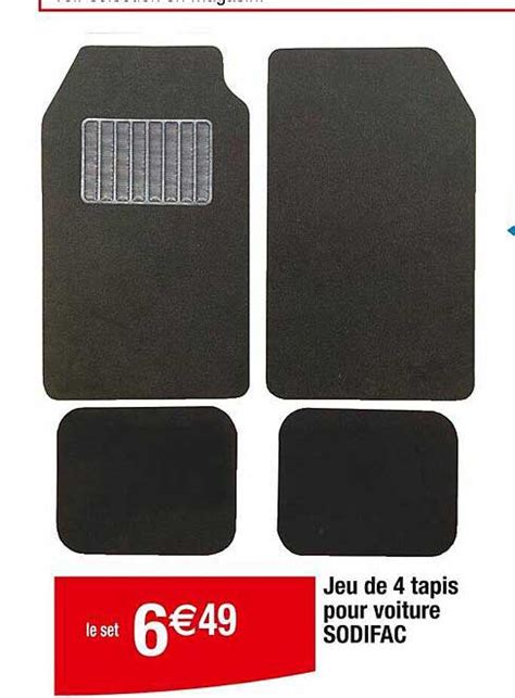 Promo Jeu De 4 Tapis Pour Voiture Sodifac Chez Cora ICatalogue Fr