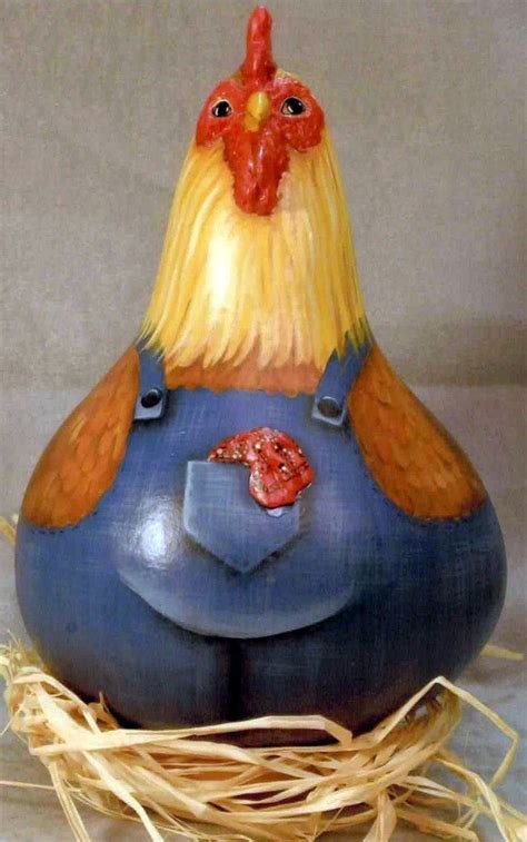 Charlie Chicken Gourd Pattern Chicken Crafts Chicken Decor Chicken Art Gourds Diy Gourds