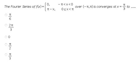 Solved The Fourier Series Of Fx 0π−x−π