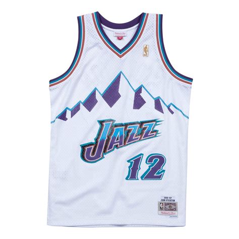 John Stockton Jersey Utah Jazz Mitchell And Ness 1996 Throwback White