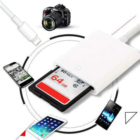 SD Card Reader Adapter Camera Connection Kit OTG Cable Data Transfer ...