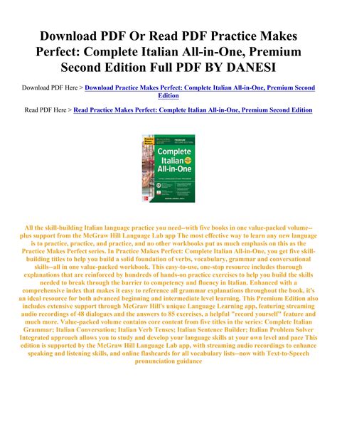 Pdf Download Practice Makes Perfect Complete Italian All In One