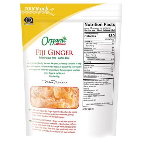 Organic Mariani Fiji Ginger 26 Oz Costco Food Database