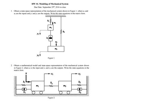 Solved Obtain A State Space Representation Of The Mechanical Chegg