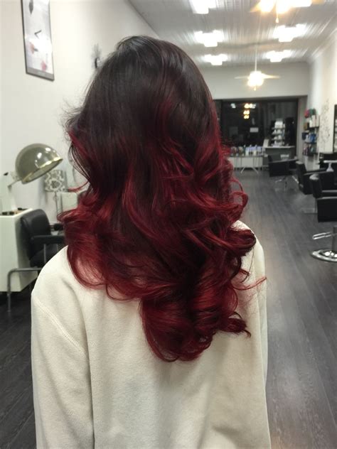 Red Ombre With Joico Color Intensity Wine Hair Red Hair Tips Hair Streaks