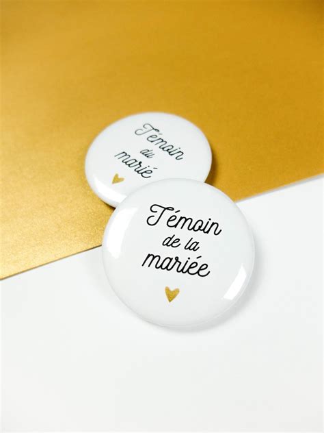 Duo de badges mariage Témoin de la mariée Etsy France