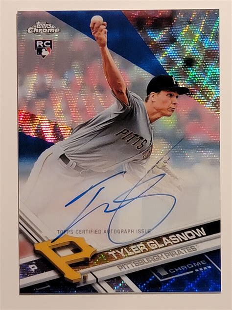 Topps Chrome Tyler Glasnow Auto Autograph Blue Wave Refractor