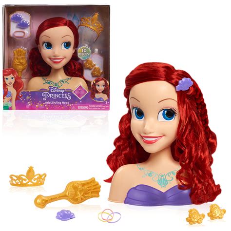 Buy Disney Princess Ariel Styling Head Red Hair 10 Piece Pretend Play