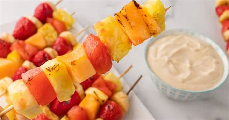 Grilled Fruit Kabobs With Brown Sugar Dip ⋆ Real Housemoms