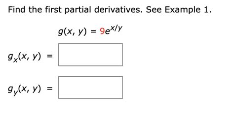 Solved Find The First Partial Derivatives See Example 1