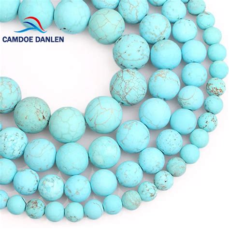 CAMDOE DANLE Natural Stone Beads Forst Matte Blue Turquoises Dull