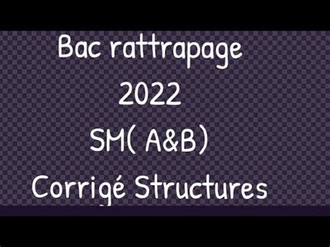 Corrig Arithm Tique Sm Bac Rattrapage