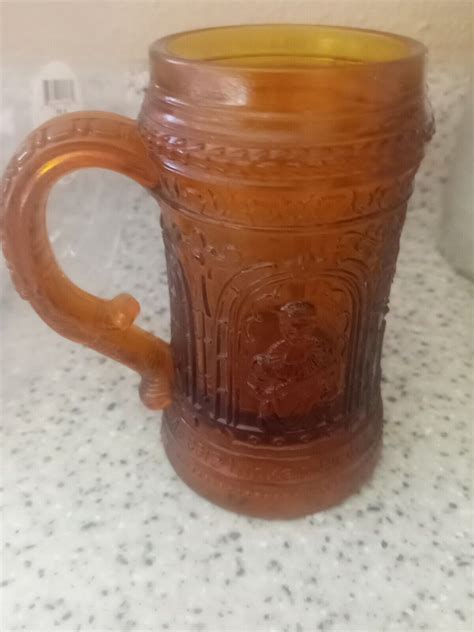 Westmoreland Greentown Serenade Antique Clear Brown German Glass Stein Mug Ebay