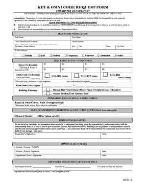 Fillable Online Sjsu Key Omni Code Request Form San Jose State