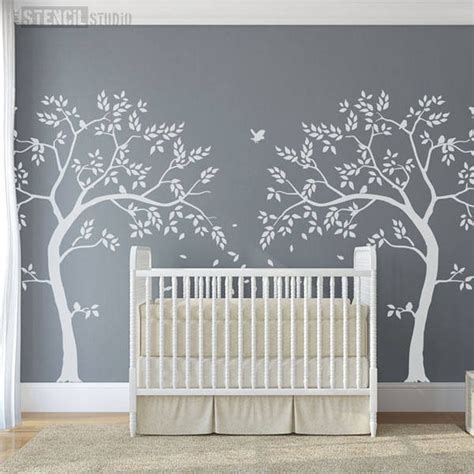 Nursery Tree Wall Stencil Pack nursery Stencils wall Mural - Etsy