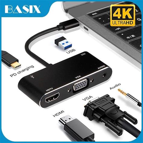 Mua B Chuy N I Hub Usb C Trong Type C Sang Hdmi Vga Pd Gi C C M