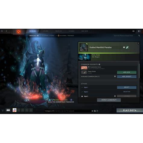 Dota Exalted Manifold Paradox Pa Phantom Assassin Arcana Level