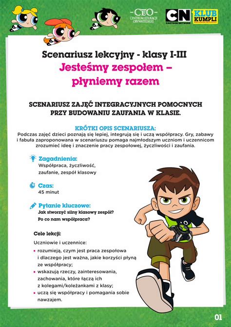 Pdf Scenariusz Lekcyjny Klasy I Iii Jeste My Zespo Em