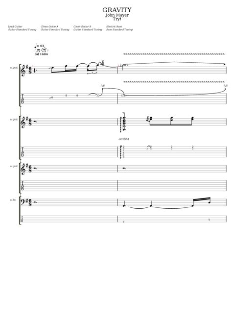 Gravity Tab Chords John Mayer Paidtabs