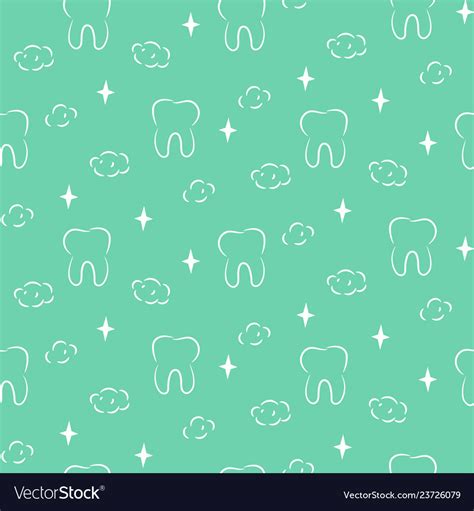 Dental Seamless Pattern With Teeth And Royalty Free Vector