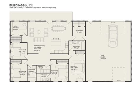 Shouse Floor Plans & Shop House Plans | Free Designs