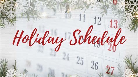 Holiday Schedule Lighthouse Church