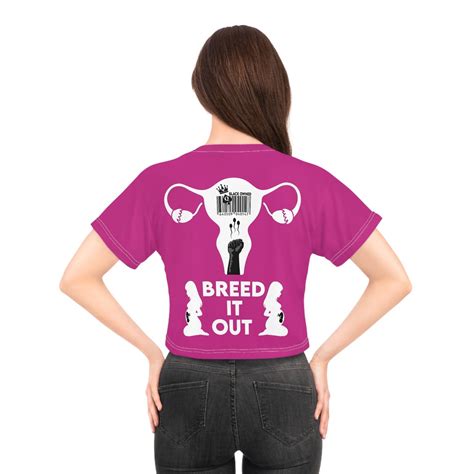 QOS Fuck Racism Breed It Out Barcode Uterus Crop Tee Etsy