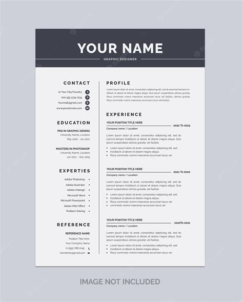 Premium PSD | A resume for a job description that is a good example of ...